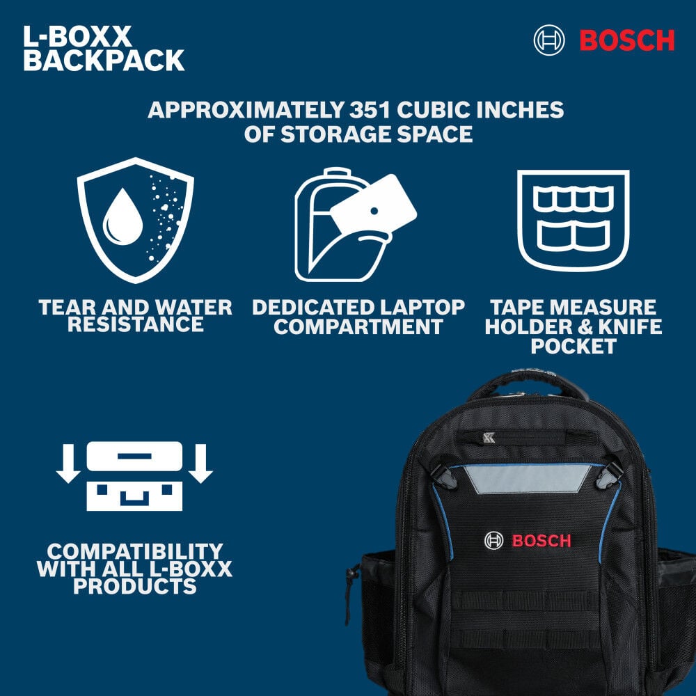 Bosch L-BOXX Contractor Backpack Black, large image number 4