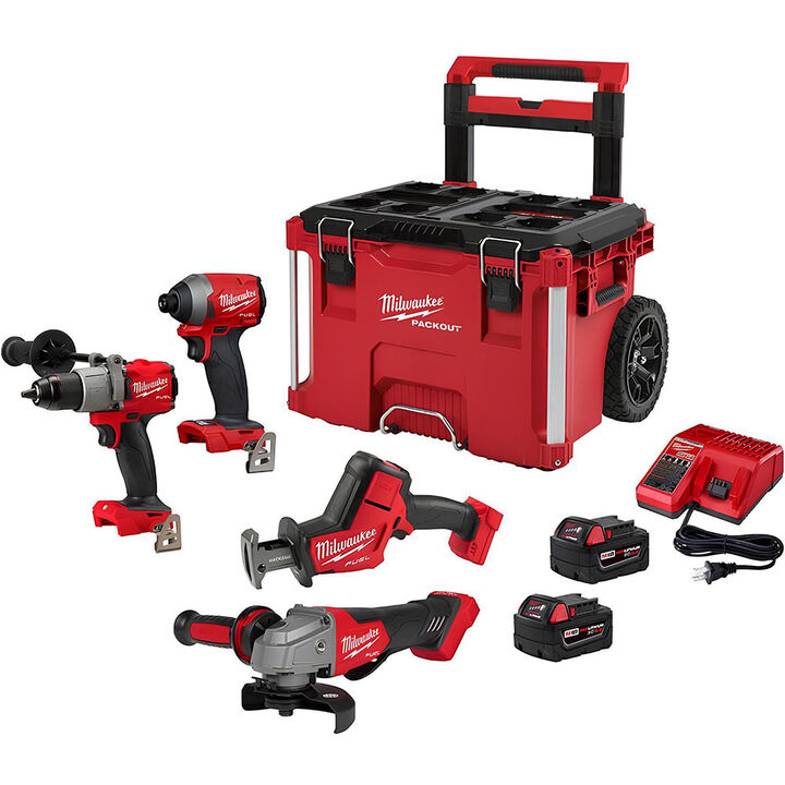 Milwaukee M18 FUEL Rolling PACKOUT 4 Tool Combo Kit, large image number 0