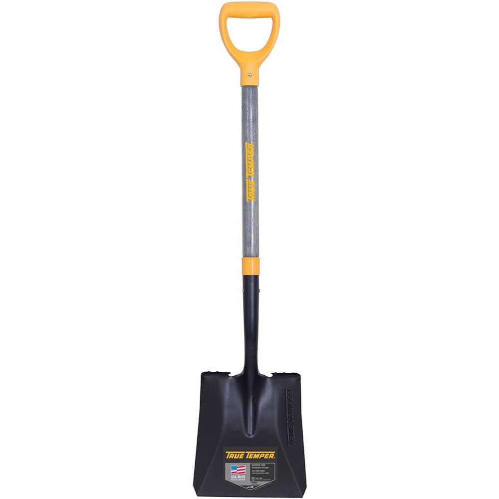 True Temper Square Point Shovel with D-Grip on Hardwood Handle – 2586000