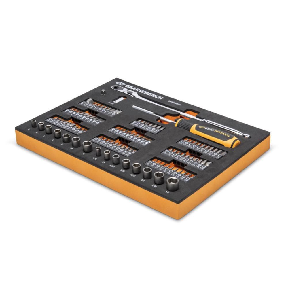GEARWRENCH 1/4 in Drive Slim Head Mechanics Tool Set in Foam Storage Tray 105pc GWMSMBS01 Acme