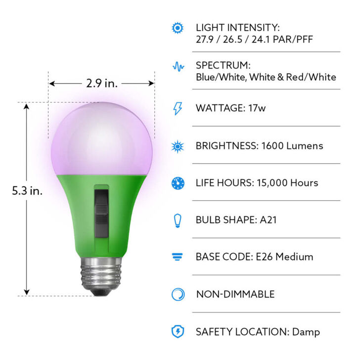 Feit Electric 17W 1600 Lumens A21 E26 Base Color Changing LED Bulb, large image number 4