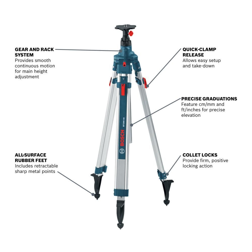 Bosch 110 Inch Heavy-Duty Aluminum Elevator Tripod, large image number 3