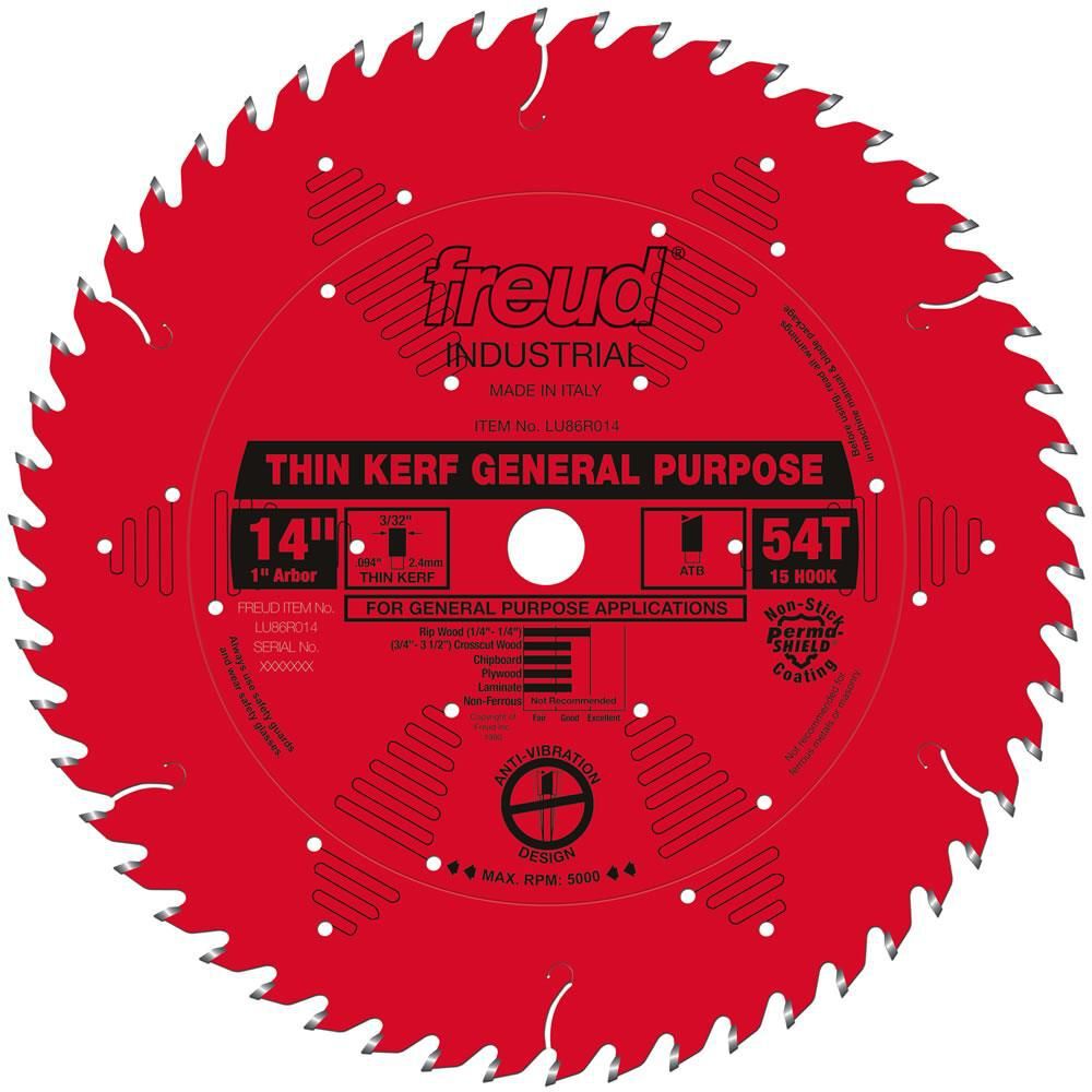 Freud 14 In. x 54T Thin Kerf General Purpose Blade, large image number 1