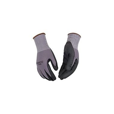 Kinco Gray/Black Nylon Knit & Micro-Foam Nitrile Palm Glove Large