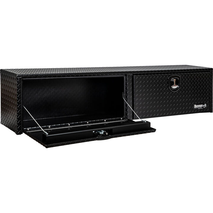 Buyers Products Company 16x13x72 Textured Matte Black Diamond Tread Aluminum Topsider Truck Box, large image number 2