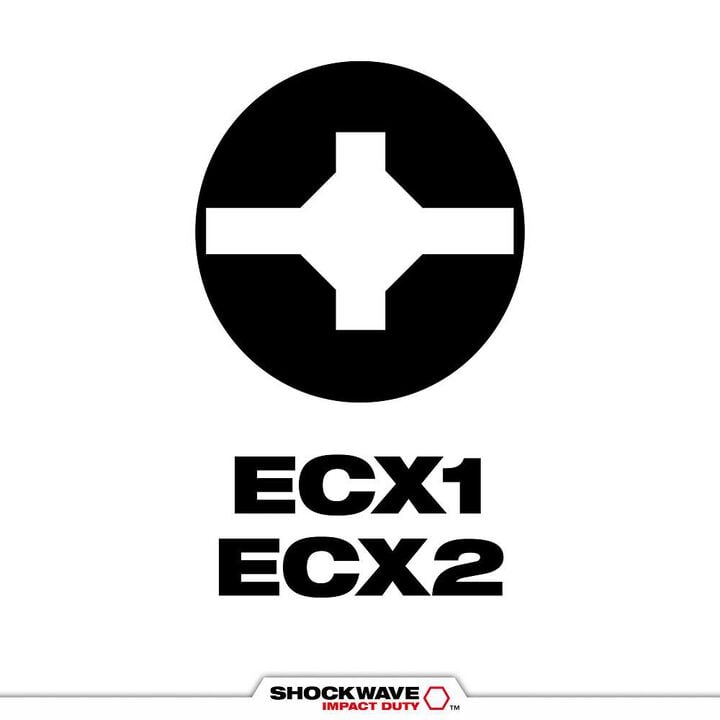 Milwaukee SHOCKWAVE 1 Inch 2PC Impact Duty ECXCombo Set, large image number 1