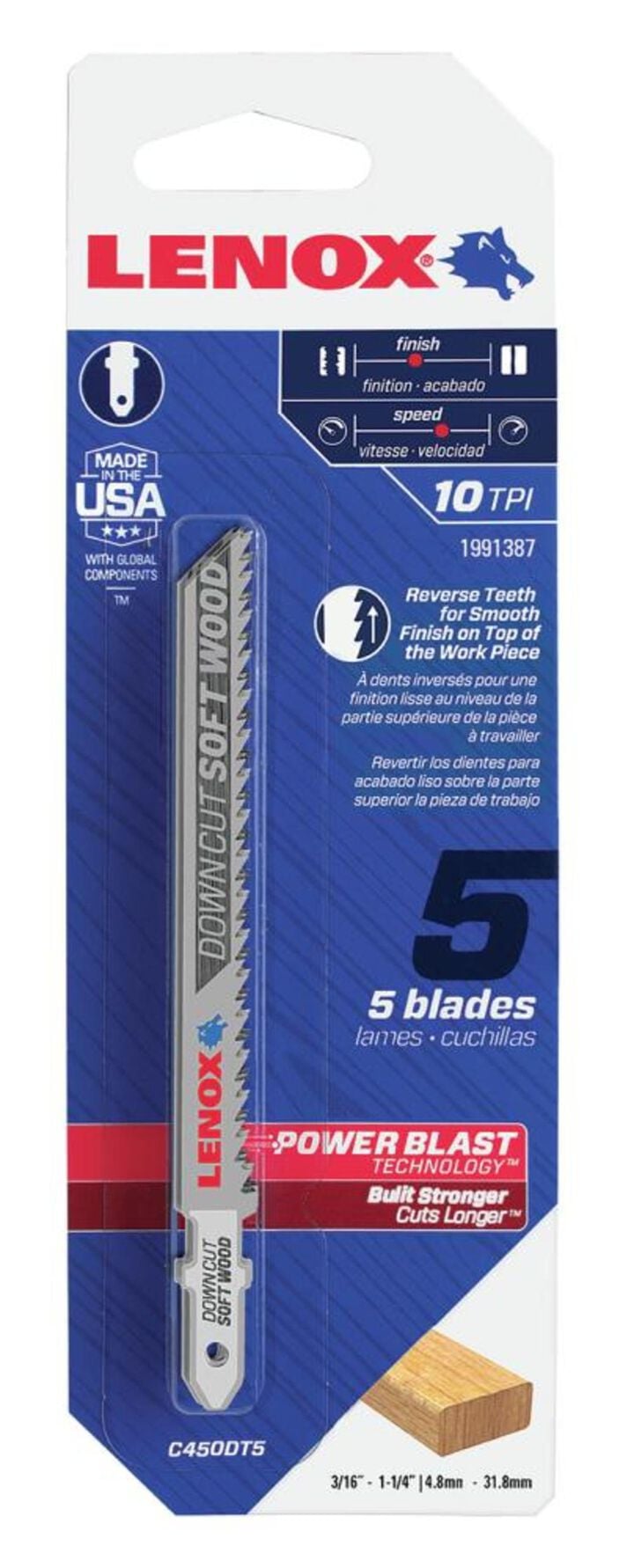 Lenox 5pk 4in T shank Jigsaw Blade, large image number 2