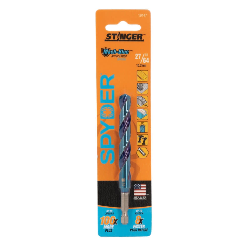 Spyder 27/64 Inch Hex Shank Drill Bit, large image number 1