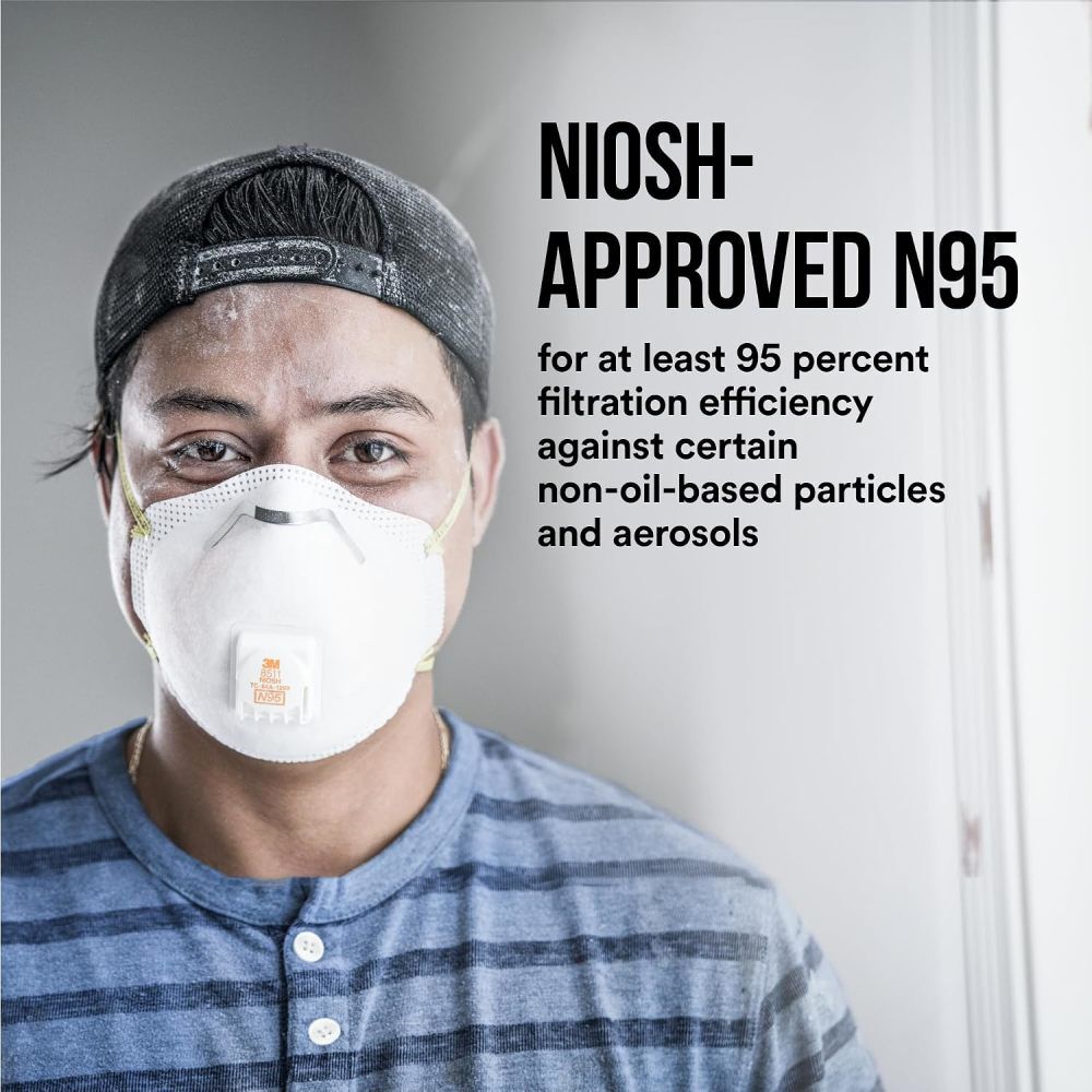 3M 8511 White N95 Valved Sanding Respirator, 2 Pieces, large image number 7