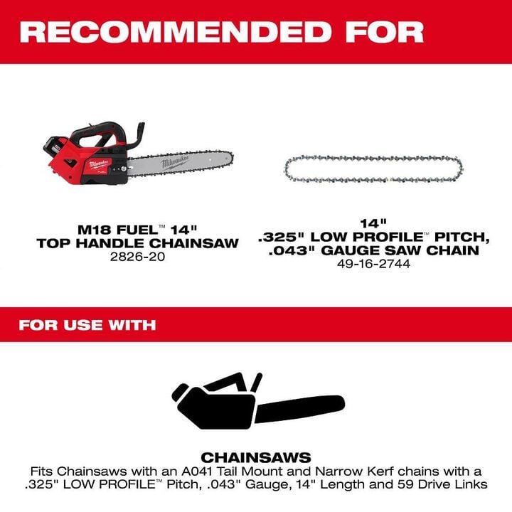 Milwaukee 14inch Top Handle Chainsaw Guide Bar, large image number 1