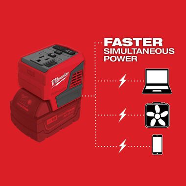 Milwaukee M18 TOP-OFF 175W Portable Power Supply Inverter, large image number 3