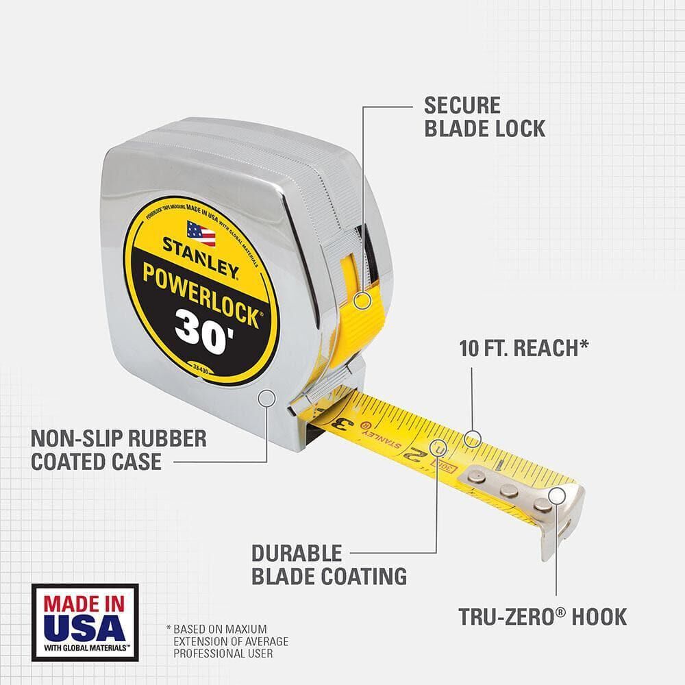 Stanley 30 ft. x 1 in. PowerLock Classic Tape Measure, large image number 6