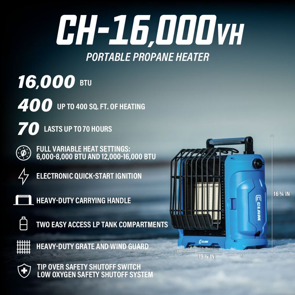 Clam Outdoors CH-16000VH 16,000 BTU Propane Power Radiant Heater - MA/Canada Version, large image number 4