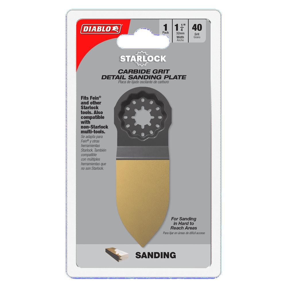 Diablo Tools 1-1/4in 40-Grit Starlock Carbide Grit Oscillating Detail Sanding Plate, large image number 2