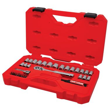 CRAFTSMAN 3/8-in Drive Low Profile SAE Mechanics Tool Set, 33pc