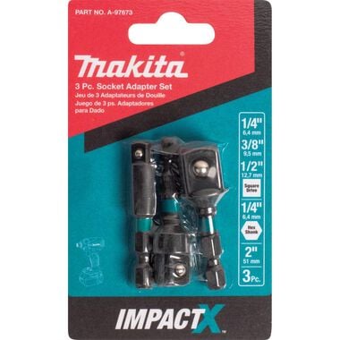 Makita Impact X 3 Pc. 2 Socket Adapter Set, large image number 1