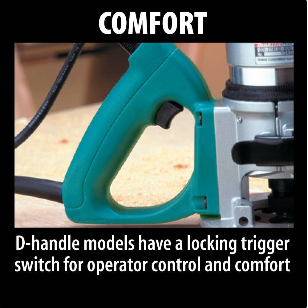 Makita Router 11-Amp 2-1/4 HP Motor with 1/2in and 1/4in Collets, large image number 4