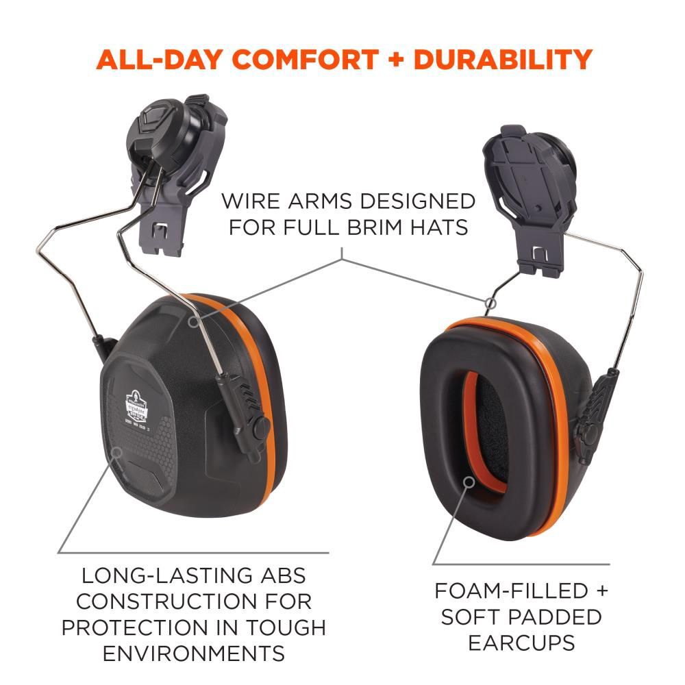 Ergodyne Full Brim Gray Mounted Earmuffs, large image number 4