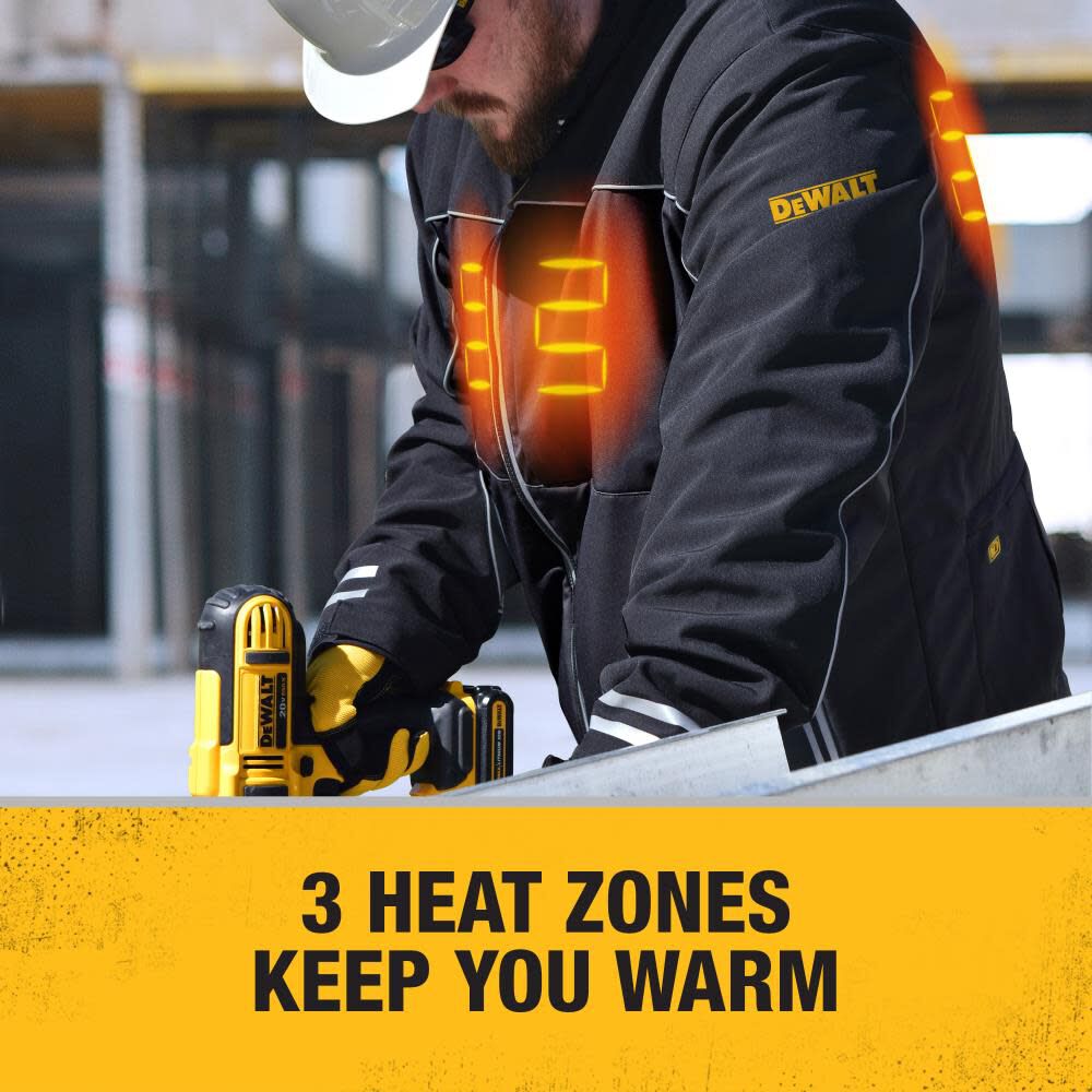 DEWALT Unisex Lightweight Heated Kit Soft Shell Black Work Jacket