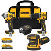 DEWALT ATOMIC 20V MAX* Brushless Drill, Impact Driver, Sander Combo Kit, small image number 1