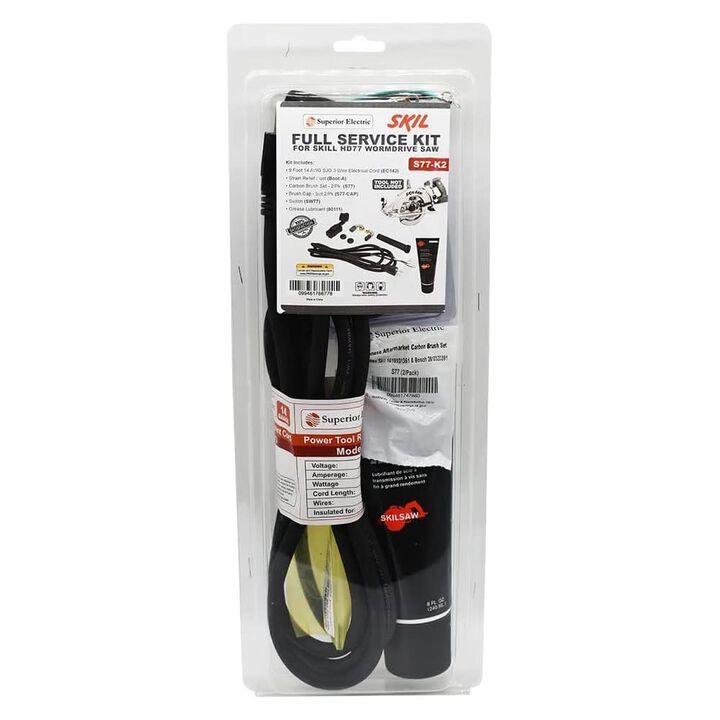 Superior Parts 125/250V 15A Japanese Toyo TANSO Carbon Skil Saw Full Service Kit, large image number 4