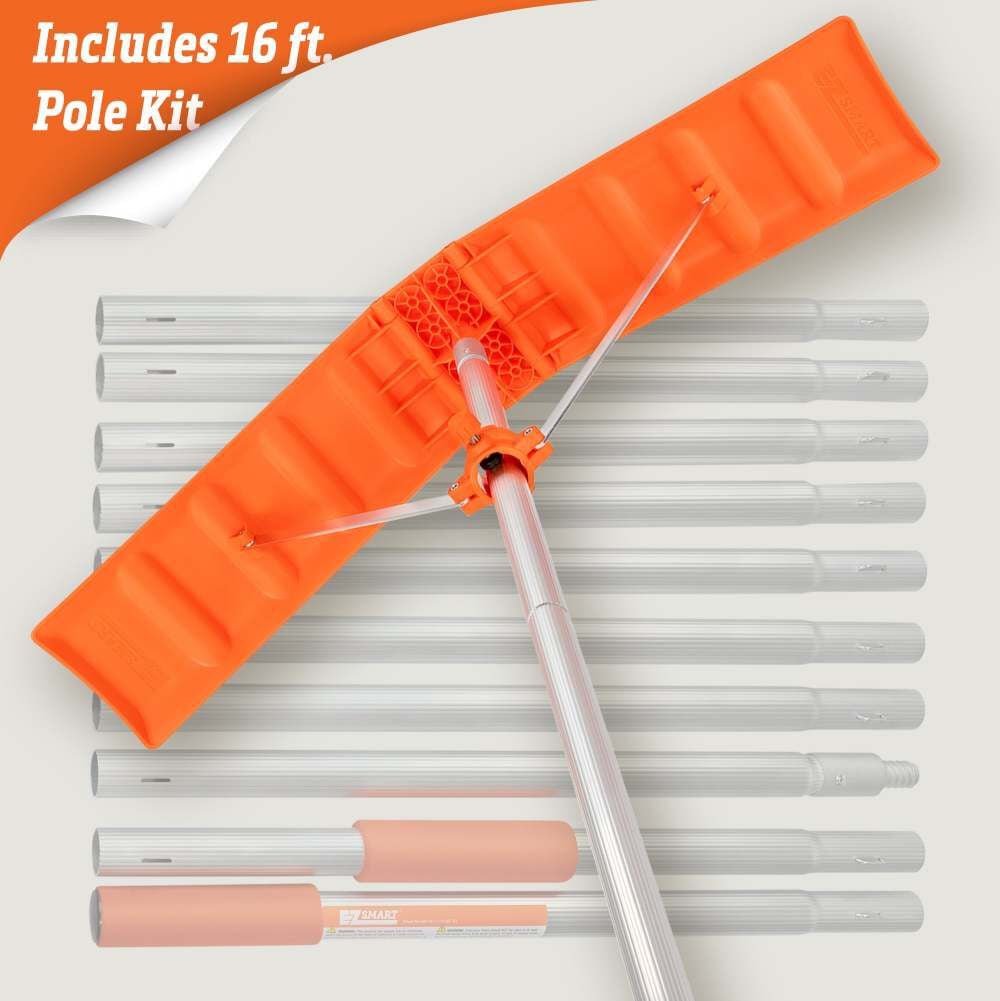 EZ Smart Snow Roof Rake with 16 Ft Pole Kit, large image number 10