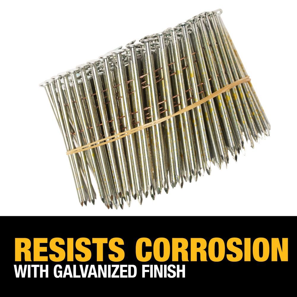 DEWALT 3 1/4 x .120 in Galvanized Metal Coil Nails 2700qty DWC12P120DG