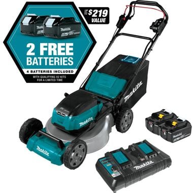 Makita 18V X2 (36V) LXT LithiumIon Brushless Cordless 18in Self Propelled Lawn Mower Kit with 4 Batteries (5.0Ah), large image number 6