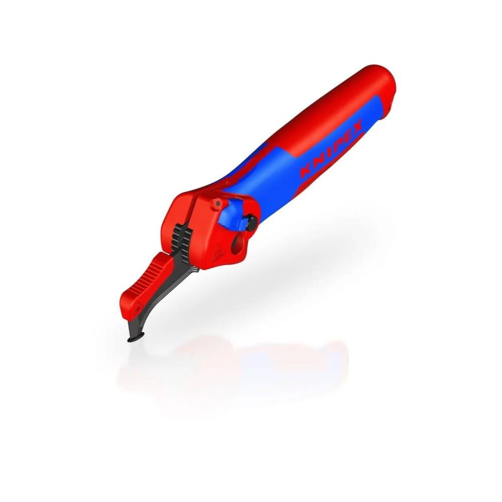 Knipex 1-1/8 x 5-3/4 Inch Ratcheting Knife, Red and Blue, large image number 4