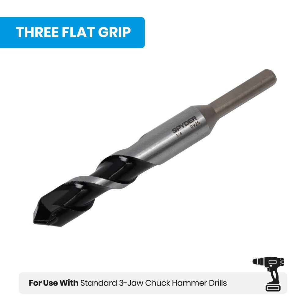 Spyder 3/4 Inch x 6 Inch Carbide-Tipped Impact Shank Hammer Drill Bit, large image number 6
