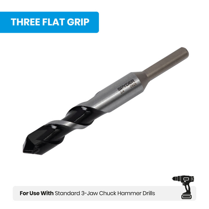 Spyder 3/4 Inch x 6 Inch Carbide-Tipped Impact Shank Hammer Drill Bit, large image number 5