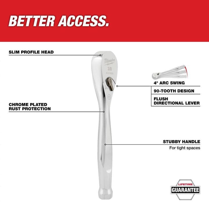 Milwaukee Ratchet 5inch 3/8inch Drive, large image number 1