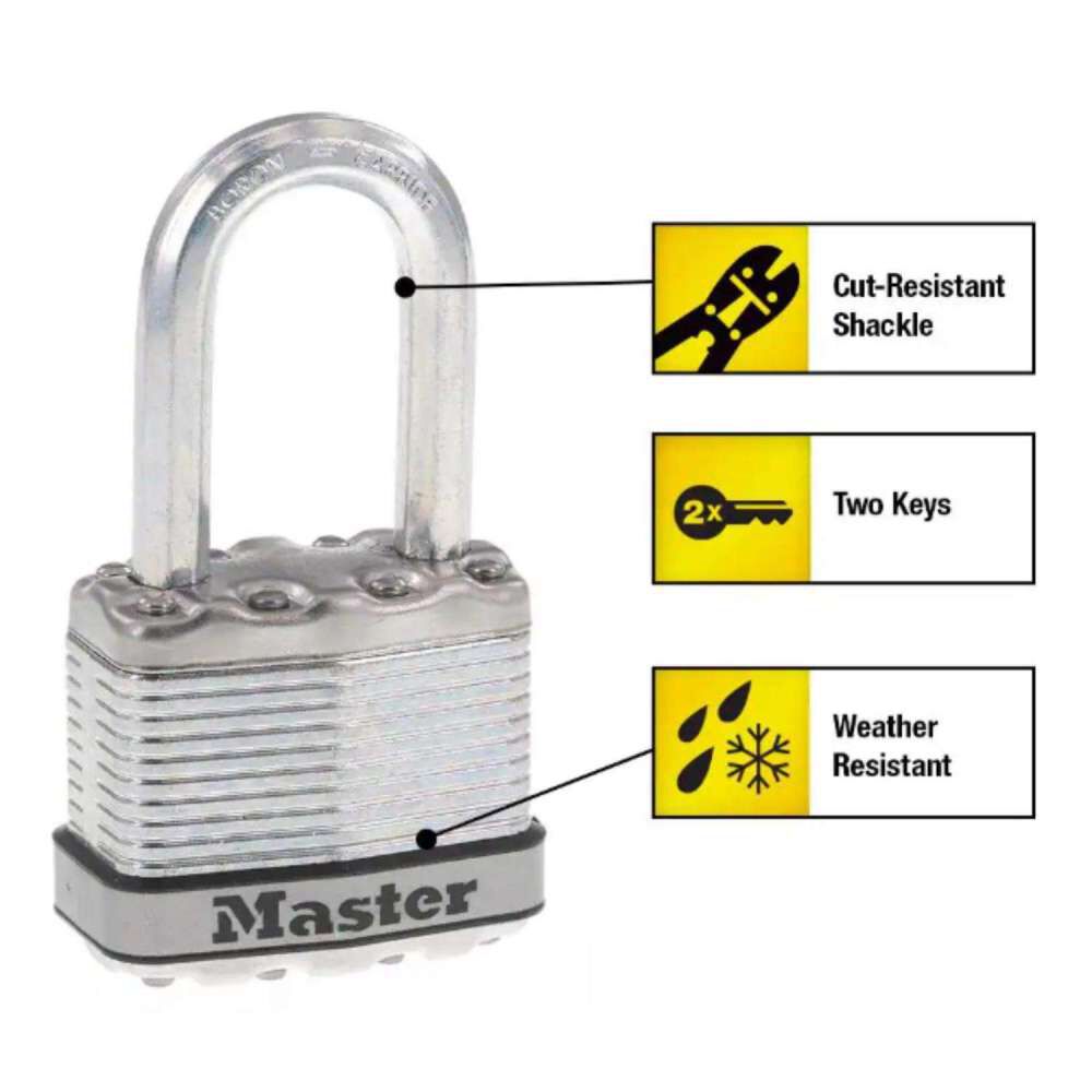 Master Lock 1-3/4 Inch Laminated Steel Body Ball Bearing Locking Padlock, large image number 2