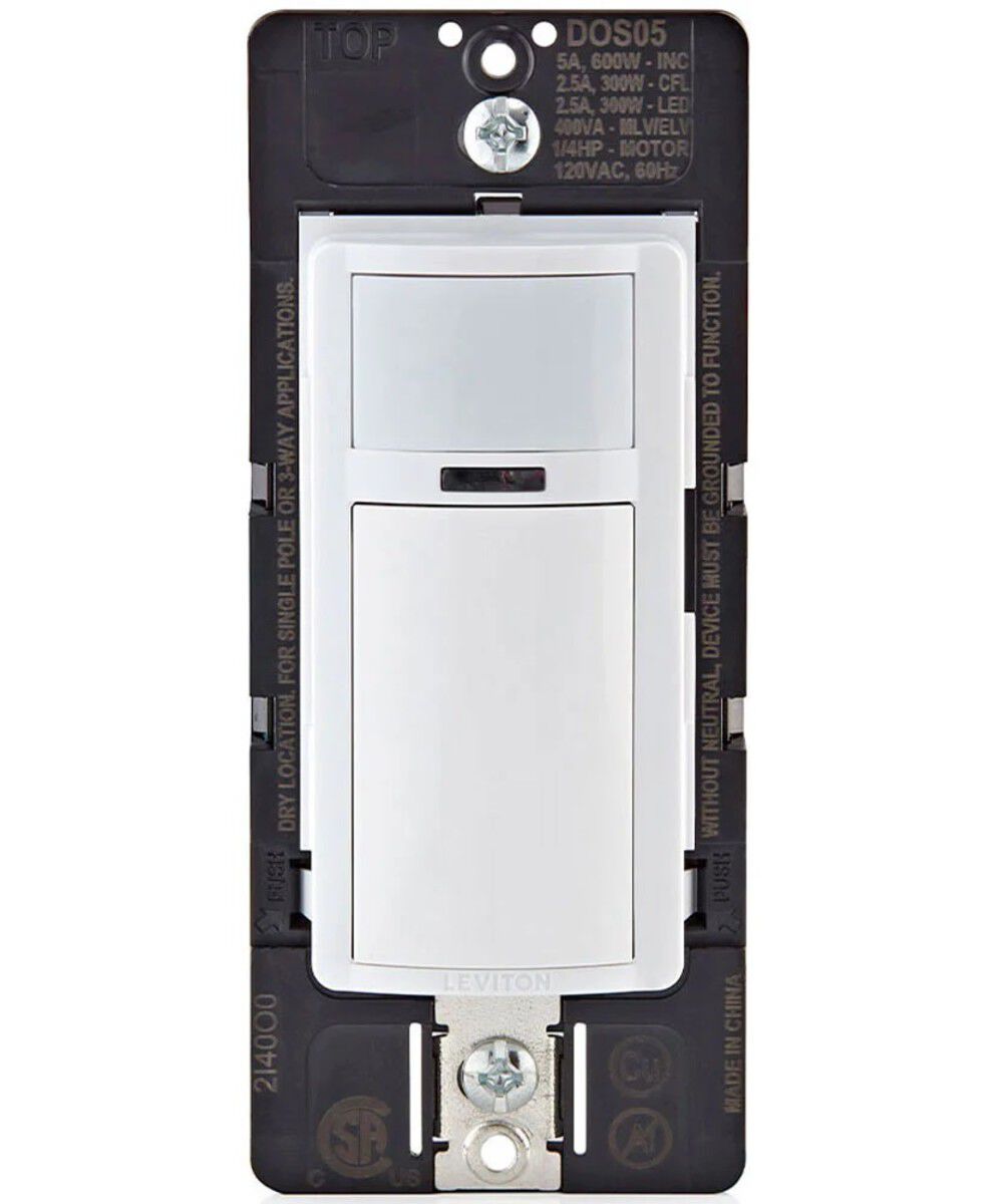 Leviton Decora Occupancy Motion Sensor Switch 5A 120V White 3 Way