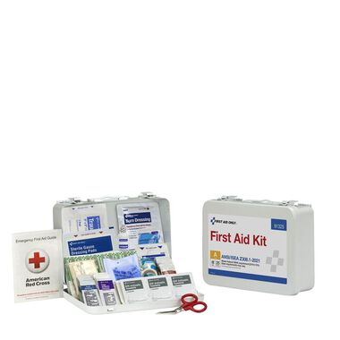First Aid Only First Aid Kit 25 Person Metal Case ANSI Portable