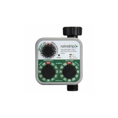 Raindrip Watering Timer 1 Zone 3 Dial Display Set n Flow Battery Operated
