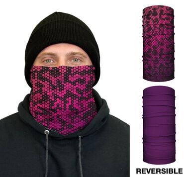 John Boy Thermal Face Guard Reversible Geometric and Pink Pattern