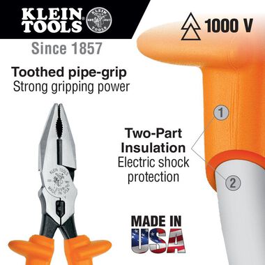Klein Tools Pliers Insul. Side Cut/Crimp, large image number 1