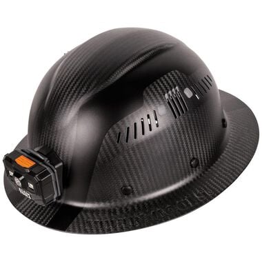 Klein Tools Carbon Fiber Full Brim Hard Hat with Headlamp, Titan