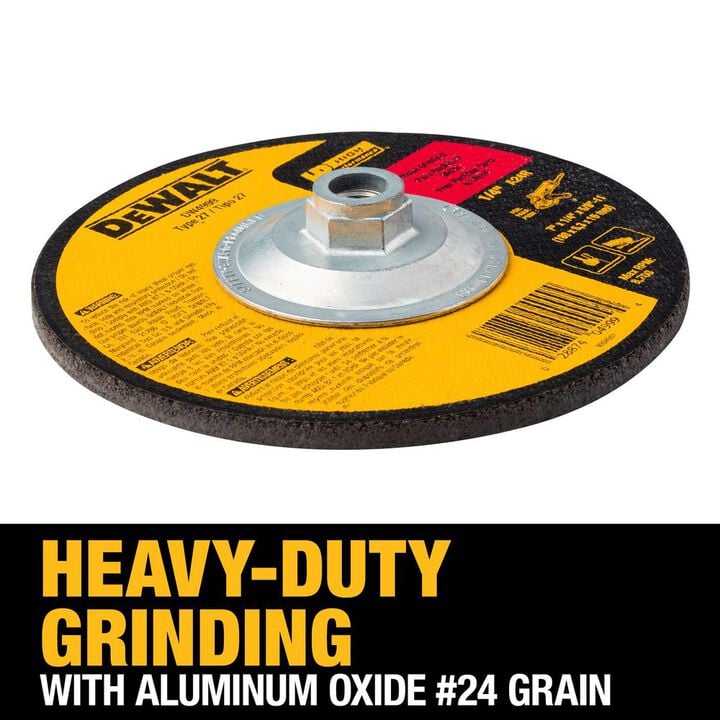 DEWALT 7 x 1/4 x 5/8-in to 11Depressed Center Metal Grinding Wheel, large image number 3