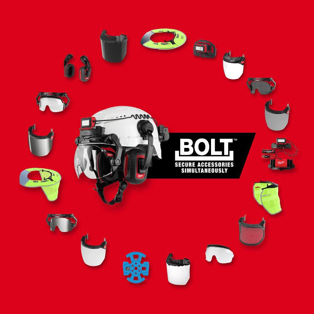 Milwaukee BOLT White Full Brim Safety Helmet Type 2 Class E & USB Cooling Fan, large image number 13