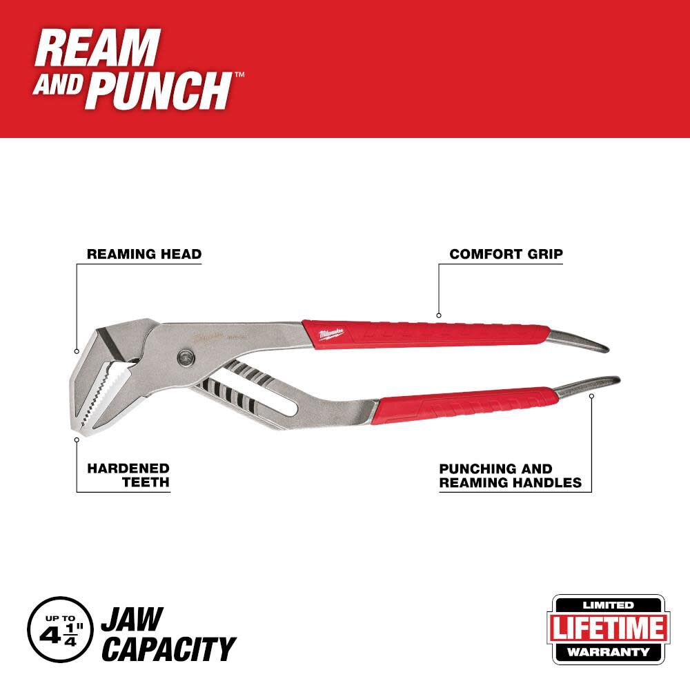 Milwaukee 16 In. Straight-Jaw Pliers, large image number 2