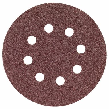 Bosch 5 pc. 60 Grit 5 In. 8 Hole Hook-and-Loop Sanding Discs, large image number 0
