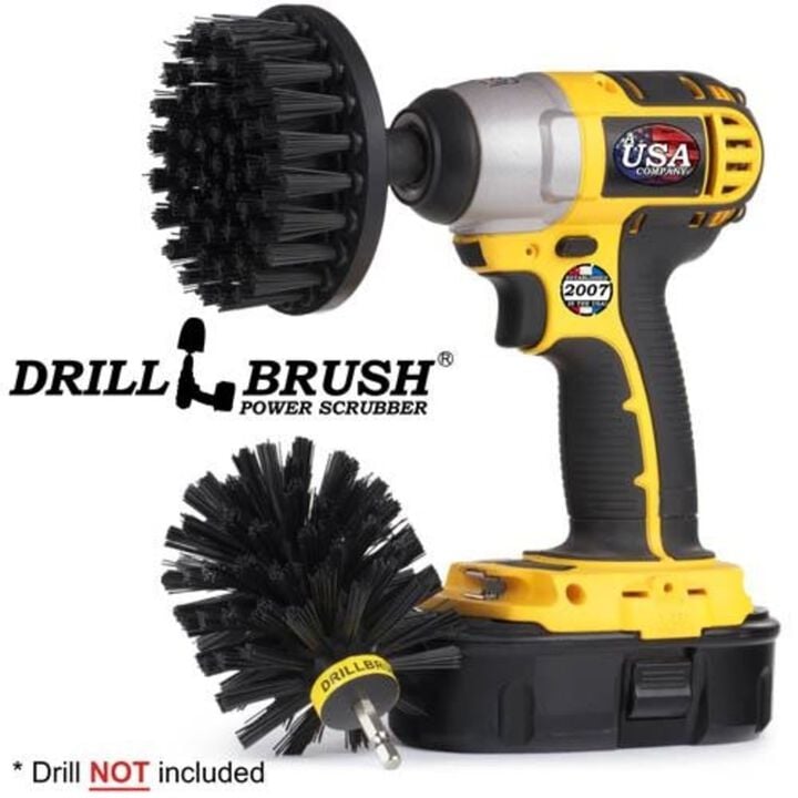 Drill Brush Grill & Heavy Duty Cleaning Kit Ultra Stiff Nylon Bristles 2pc, large image number 2