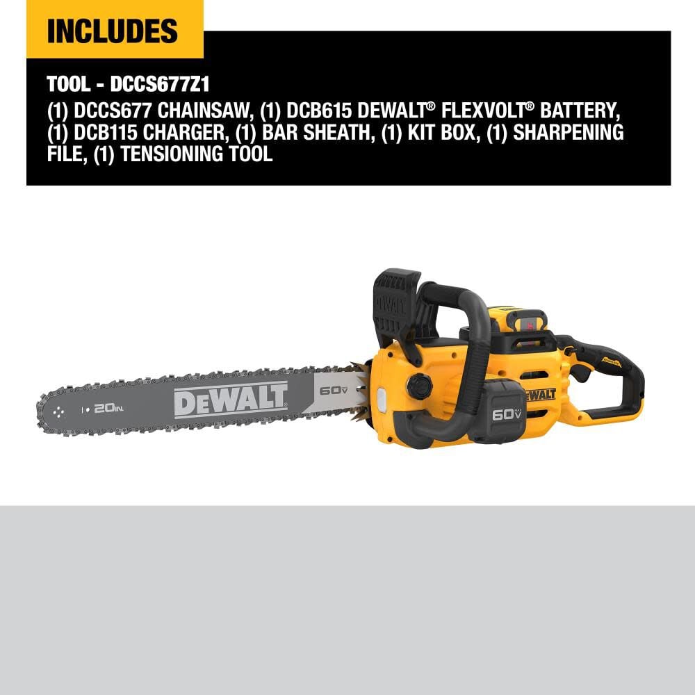 DEWALT FLEXVOLT 60V MAX Chainsaw Brushless Cordless 20inch 5Ah Kit, large image number 11