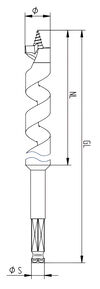 Fisch 1/2 Inch x 8 Inch Barracuda Ship Auger Bit, small image number 2