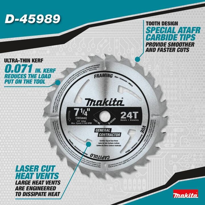 Makita 7-1/4 in. 24T General Purpose Framing Blade 10pk, large image number 2