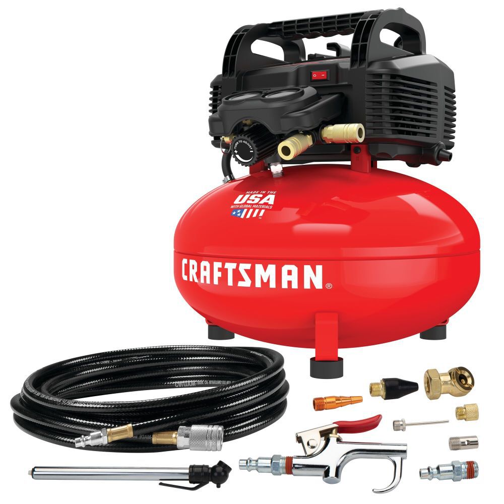 CRAFTSMAN 6 Gallon Air Compressor Kit With 13 Piece Accessory Kit CMEC6150K Acme Tools