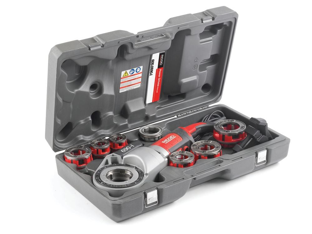 Ridgid 690-I Hand-Held Power Drive Pipe Threading Machine,  115V, large image number 1