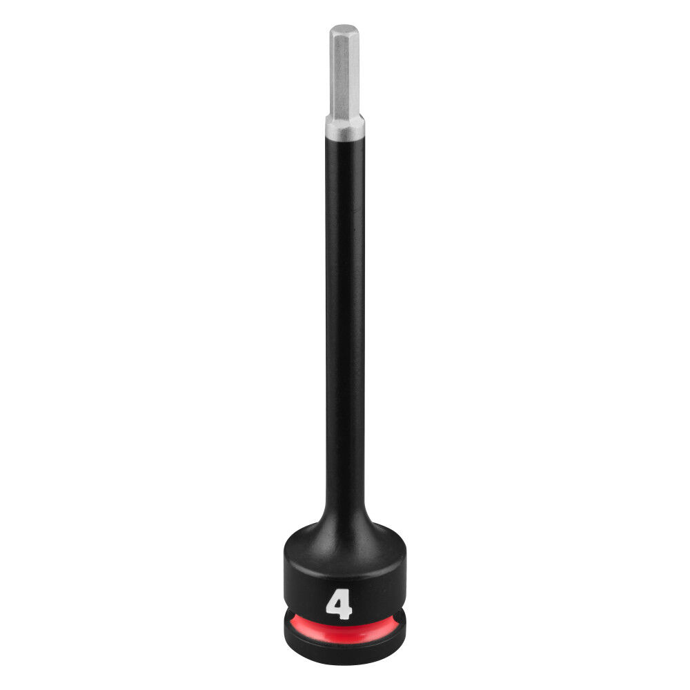 Milwaukee SHOCKWAVE Impact Duty 3/8 Inch Drive 4 Inch Hex 4mm Bit Socket - 49-66-7282